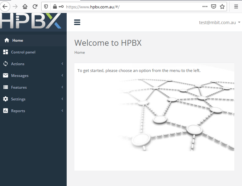 hpbx welcome page