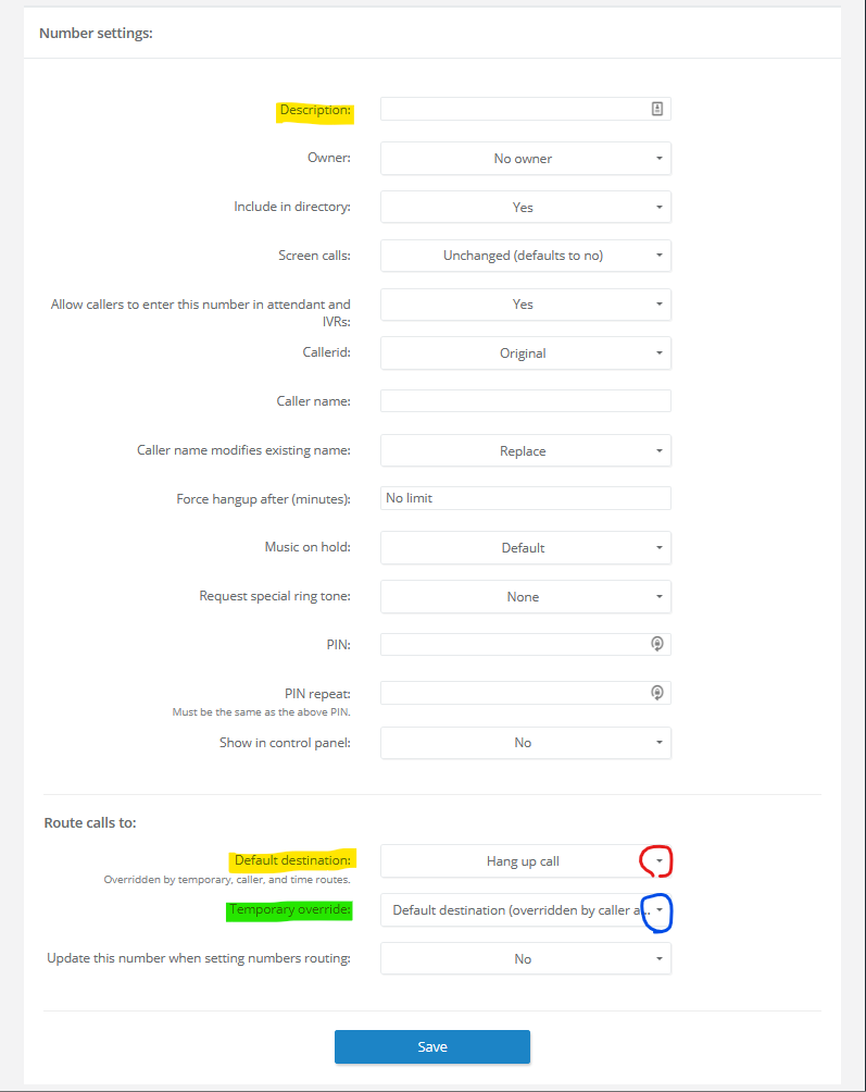 number settings 1