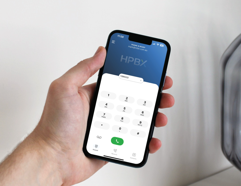 HPBX Communicator on a smart phone screen
